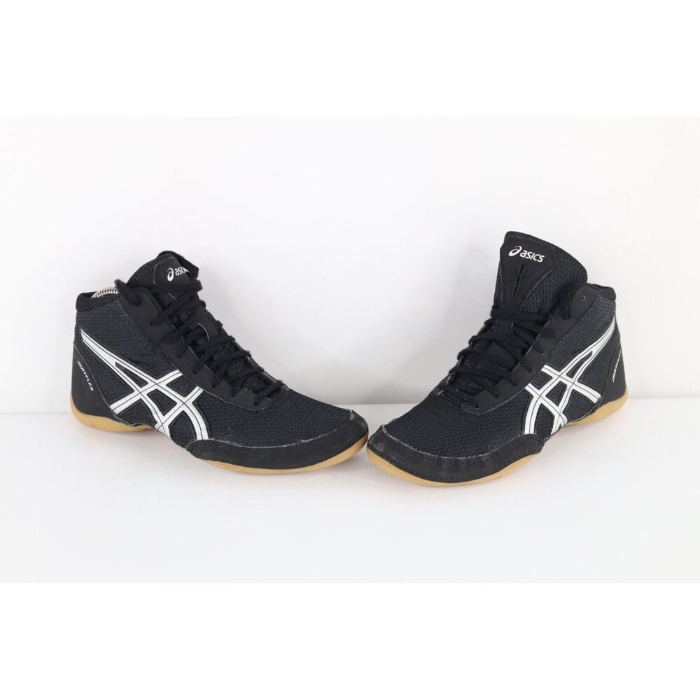 Vintage Asics Mens 7 Distressed Matflex Suede Wrestling Shoes Sneakers Black